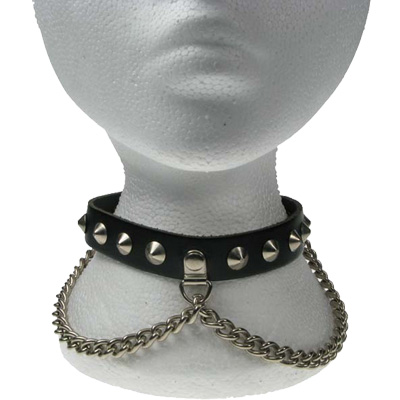 Bullet 69 Funky Punk - 1 row conical and chain foulard - Noir/Couleur argent